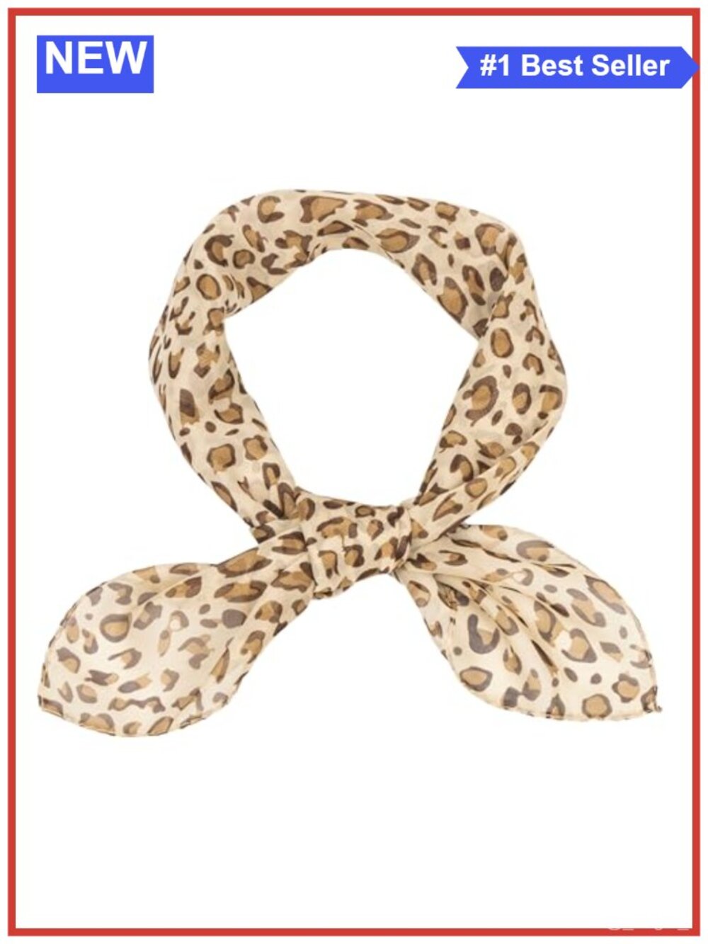 Leopard Chiffon Square Scarf Lightweight Hair Neck Bag Accessory